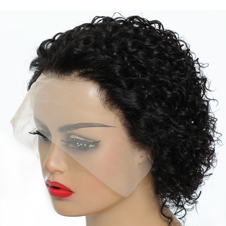  Morichy 13x2 Curly Lace Front Wigs,  Short Bob Human Hair Wig with Baby Hair