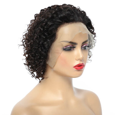 13x2 Curly Lace Front Wigs Morichy Short Bob Human Hair Wig with Baby Hair