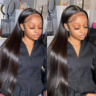 Morichy Straight 13x4 Transparent Lace Frontal Wigs Pre Plucked Malaysian Human Hair
