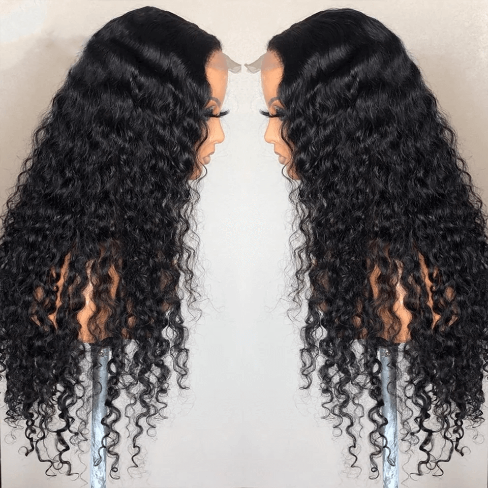 Morichy Transparent Deep Curly Premium Human Hair 4x4 Lace Closure Wigs