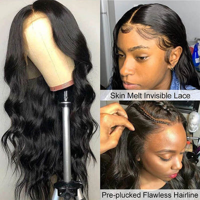 Morichy Body Wave 13x4 Lace Frontal Human Hair Wigs Peruvian Transparent Lace Front Wig with baby hair