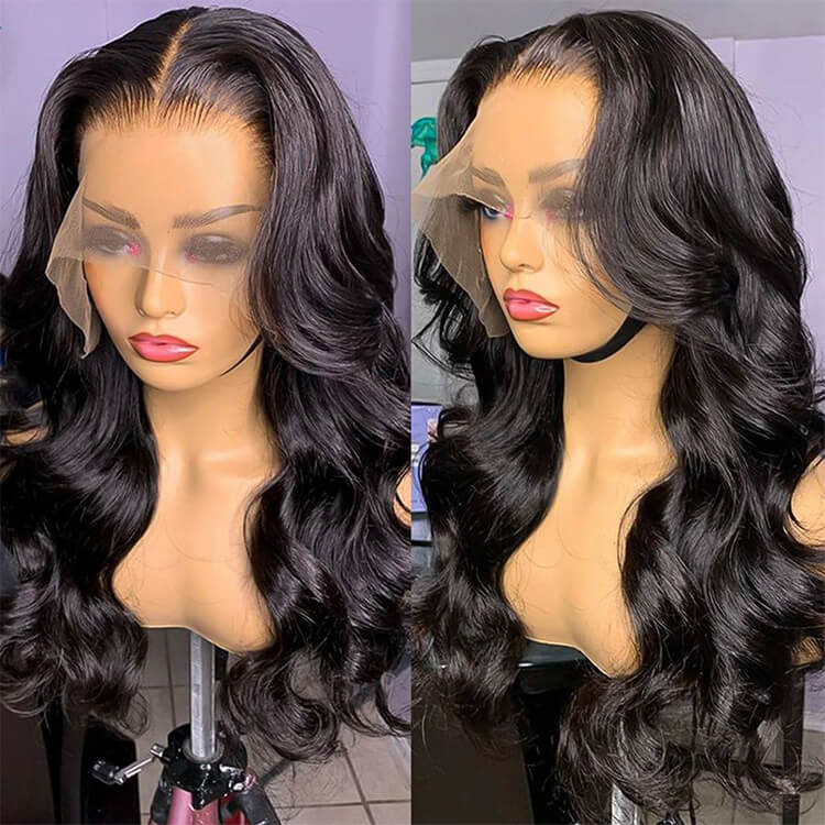 Morichy Body Wave 13x4 Lace Frontal Human Hair Wigs Peruvian Transparent Lace Front Wig