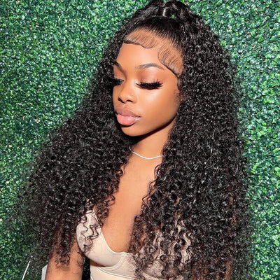Morichy 13x4 Lace Frontal Wigs Human Hair Curly Lace Front Wig Natural Color