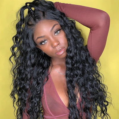 Morichy 13x4 Transparent Water Wave Lace Front Wig Brazilian Virgin Hair Wigs