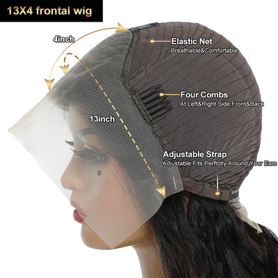 Morichy 13x4 Water Wave Lace Front Wigs 100% Peruvian Virgin Human Hair Wig
