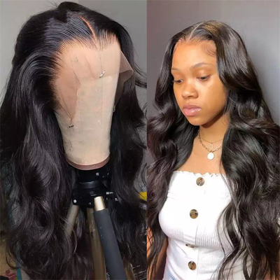 Morichy Body Wave transparent 13x6 lace front wig pre plucked Brazilian human hair