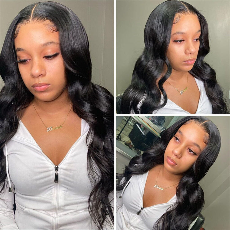 Morichy 4x4 Body Wave Transparent Lace Closure Wig Pre Plucked Brazilian Human Hair