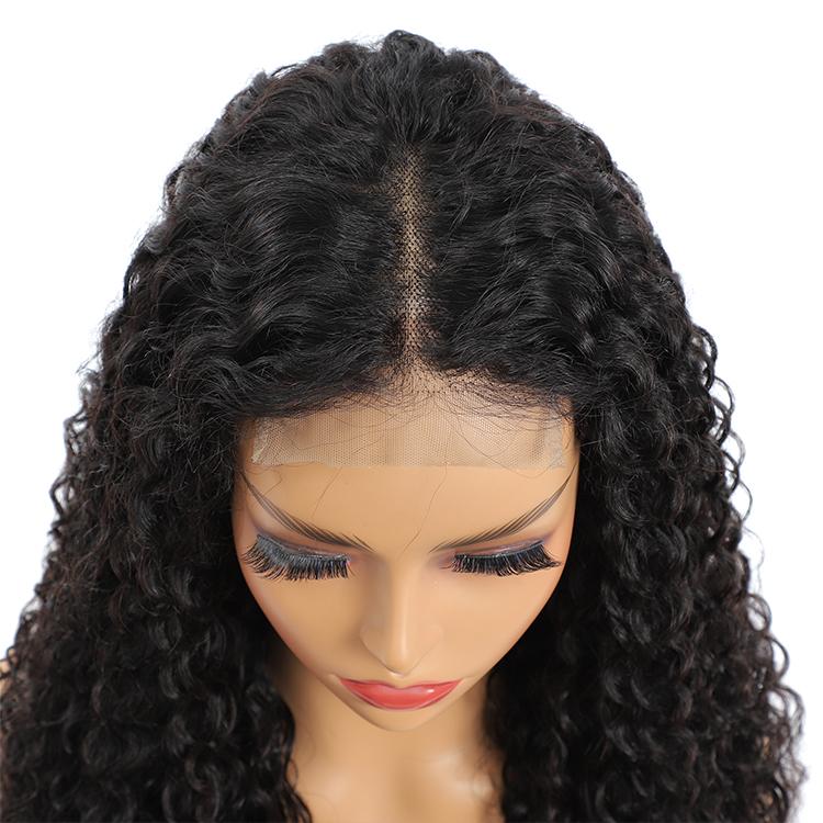 Morichy 4x4 Transparent Lace Closure Human Hair Wigs Pre Plucked Indian Lace Curly Wig
