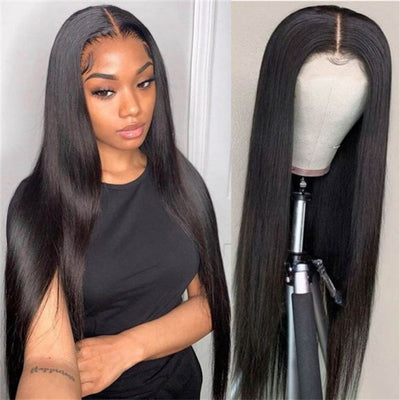Morichy 5x5 Straight Transparent Lace Closure Wigs Brazilian Human Hair 18-30in