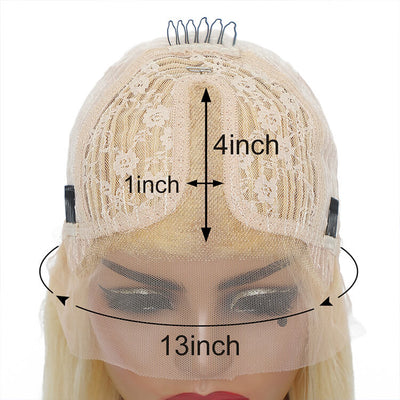 Morichy 613 Blonde Short Bob Wig Straight Human Hair Transparent 13x4 T Part Frontal Wigs