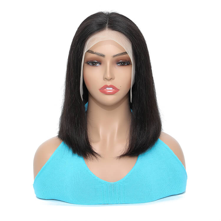 Morichy Bob Straight Human Hair Transparent 13x4 Lace Front Wig