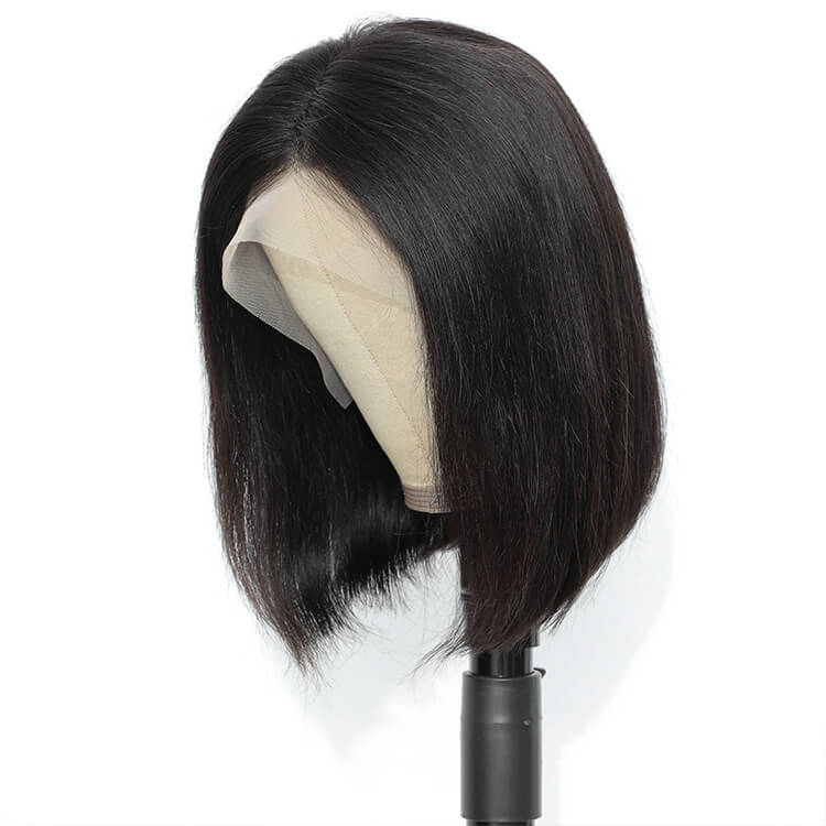 Morichy Bob Straight Human Hair Transparent 13x4 Lace Front Wig