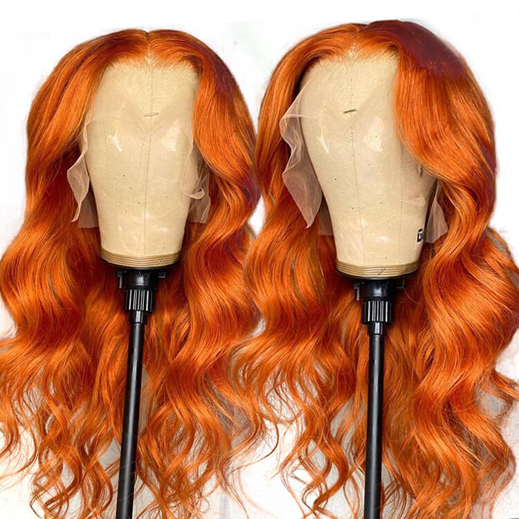 Morichy Bright Ginger Body Wave virgin hair Transparent 13x4 Lace Frontal Wig