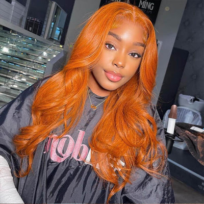 Morichy Bright Ginger Body Wave virgin hair Transparent 13x4 Lace Frontal Wig