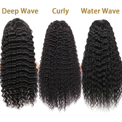 Morichy Deep Curly Water Wave Transparent 4x4 Lace Closure Human Hair Wigs Wet n Wavy