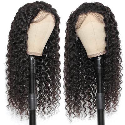 Morichy Deep Curly Wave Transparent 13x4 Lace Frontal Wigs For Black Women