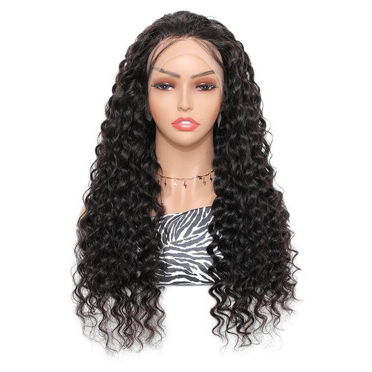 Deep Curly Wave Transparent 13x4 Lace Frontal Wigs For Black Women - Morichy.com
