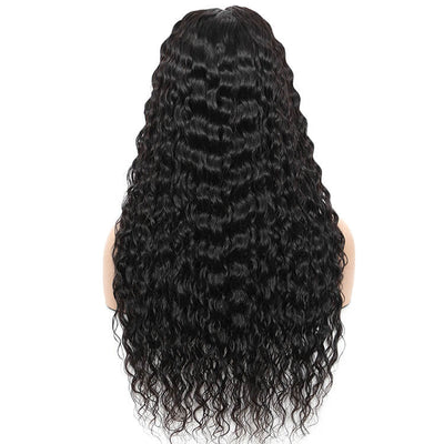 Water Wave Transparent HD 4x4 Lace Closure Wigs, Wet n Wavy Curly Human Hair Wig - Morichy.com