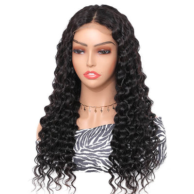 Morichy Deep Wave Human Hair 5x5 Transparent HD Lace Closure Wigs