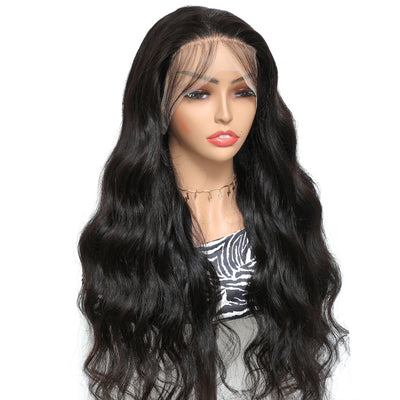 Morichy 13x4 Body Wave transparent lace frontal wig pre plucked Malaysian human hair