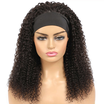 Morichy glueless Curly headband wig machine made non-lace human hair wigs