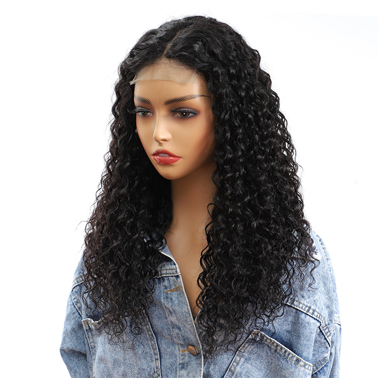 Morichy Curly Virgin Hair 13x4 Lace Frontal Wigs Middle T-part Lace Front Wigs