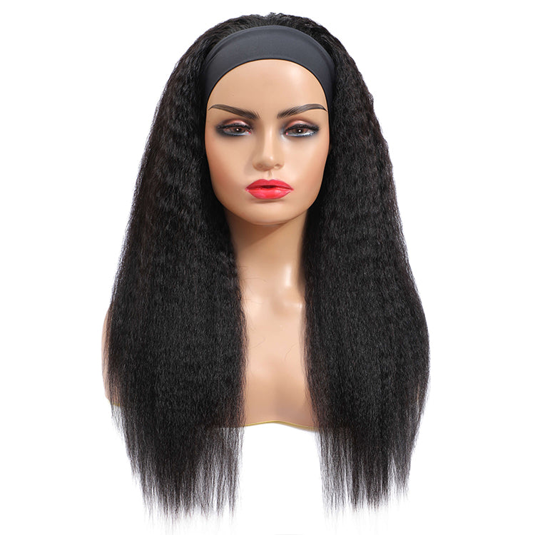 Morichy Kinky Straight headband wig Brazilian human hair non-lace wigs