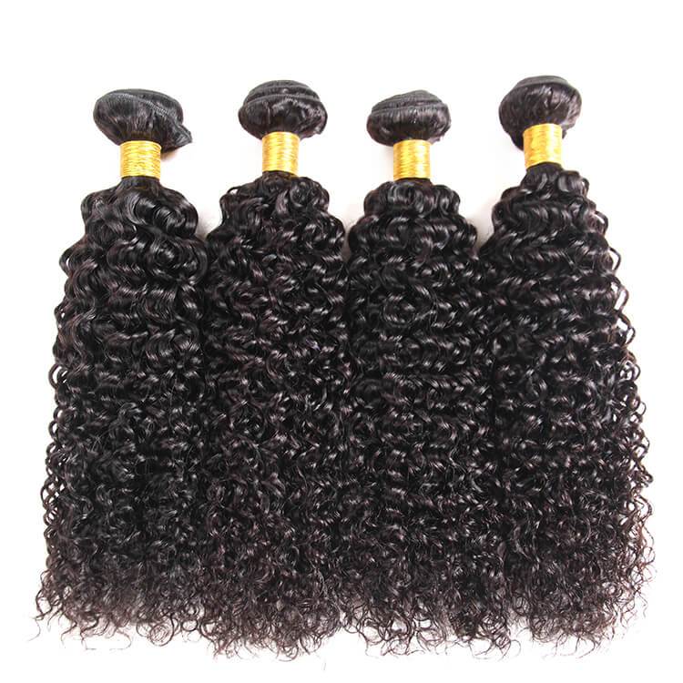 Morichy Curly Human Hair 4 Bundles with Ear to Ear 13x4 Lace Frontal Closure