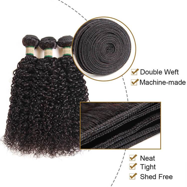 Morichy 3 Bundles Brazilian Curly Remy Virgin Human Hair Extensions 300g/Lot