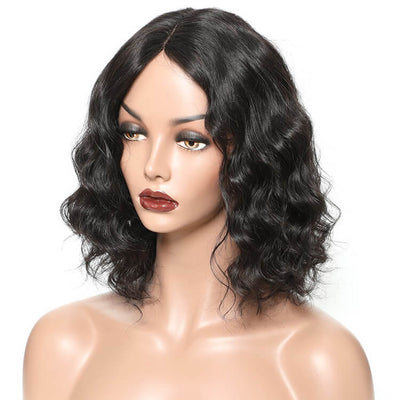 Morichy Loose Deep Bob Wigs with middle Lace Part Human Virgin Hair