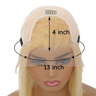 Morichy Short 13x4 Lace Frontal Blonde Bob Wig 613 Straight Human Hair Wigs