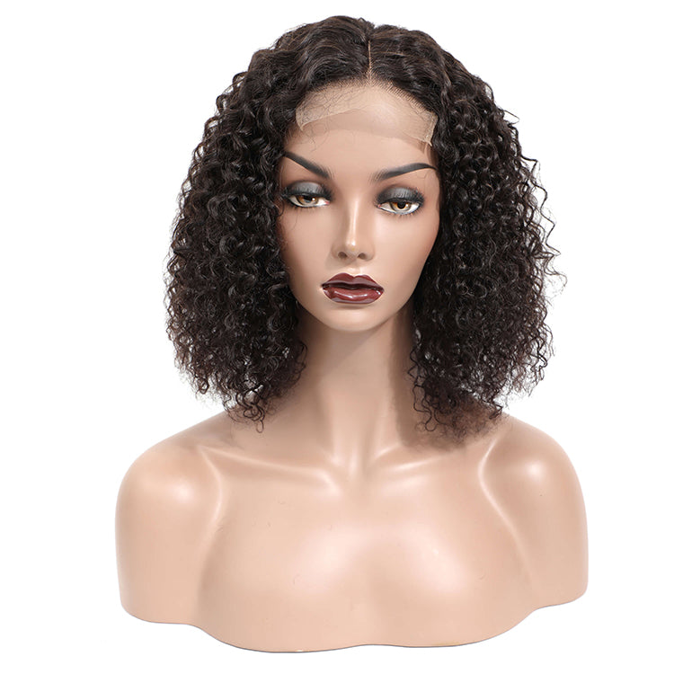 Morichy short Bob wig 4x4 Curly transparent lace closure wigs Brazilian human hair