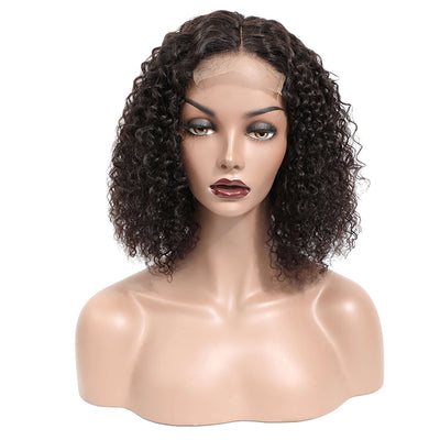 Morichy short Bob wig 4x4 Curly transparent lace closure wigs Brazilian human hair