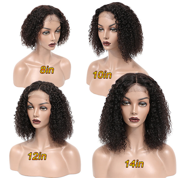Morichy Short Bob Wig 4x4 Curly Transparent Lace Closure Wigs Brazilian Human Hair Wig