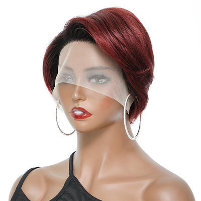 Morichy Side Part Short Pixie Cut Wigs 13x1 Lace Frontal Human Hair Short Bob Wigs