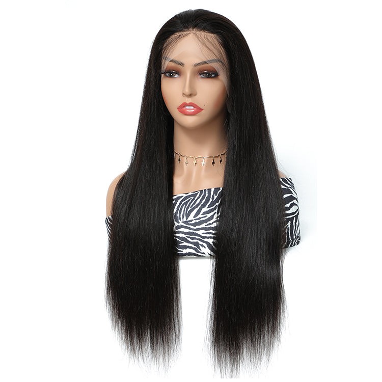 Morichy Straight 13x4 transparent front wigs pre plucked Peruvian human hair wig