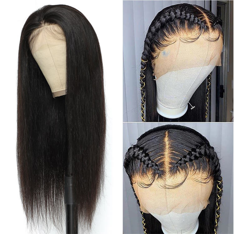 Morichy 13x4 Transparent Lace Front Wigs Peruvian Straight Pre Plucked Human Hair Wig