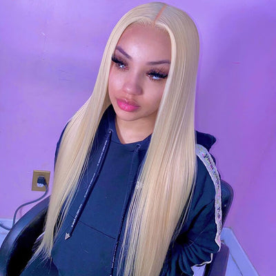 Straight Human Hair 613 Blonde 13x4 Lace Frontal Wigs - Morichy Hair