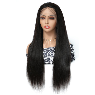 Morichy Straight human hair transparent 13x6 lace frontal wig pre plucked Brazilian human hair