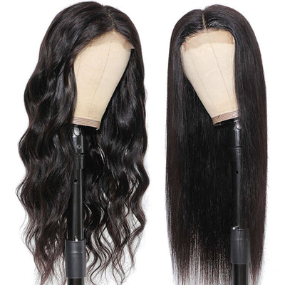 Straight and Body Wave Transparent 4x4 Lace Closure Human Hair Wigs - Morichy.com