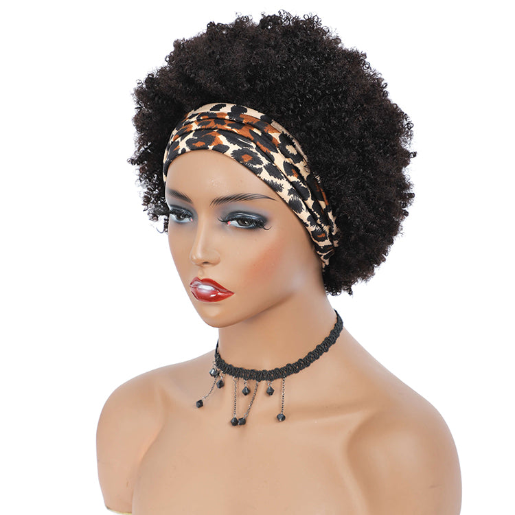 Morichy Type 4B afro kinky curly head band wig, 100% unprocessed human hair Non-Lace Wigs
