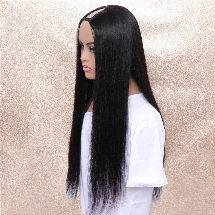 Morichy U Part Middle Part Straight Wig for Black Women Human Hair Natural Wigs