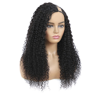 Morichy U Part Side Part Curly Wig Human Hair Hair Glueless Natural Color Wigs