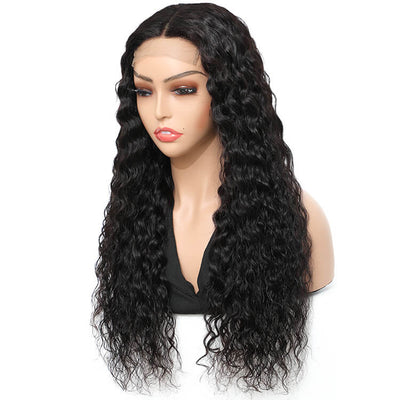 Morichy Water Wave 4x4 Lace Closure Wig Brazilian Virgin Human Hair Lace Wigs