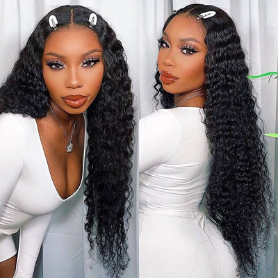 Morichy Deep Wave Lace Front Wigs Human Hair 13x4 Transparent Peruvian Lace Wig