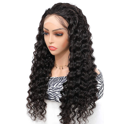 Morichy Deep Wave Virgin Hair 13x4 Lace Frontal Wig Indian Human Hair
