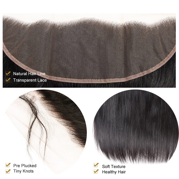 Morichy Transparent Skin Melt 13x4 Lace Frontal Only, 1 Pc Straight Virgin Human Hair Lace Frontal