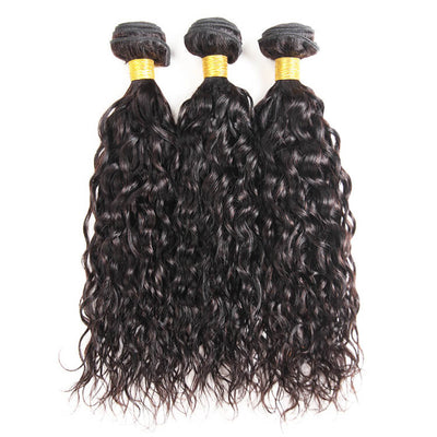 Morichy 3 Bundles With 4x4 Lace Closure Water Wave Remy Virgin Human Hair