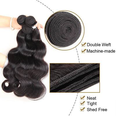 Body Wave Hair 4 Bundles Morichy Remy Virgin Human Hair Weaves 400g/Lot