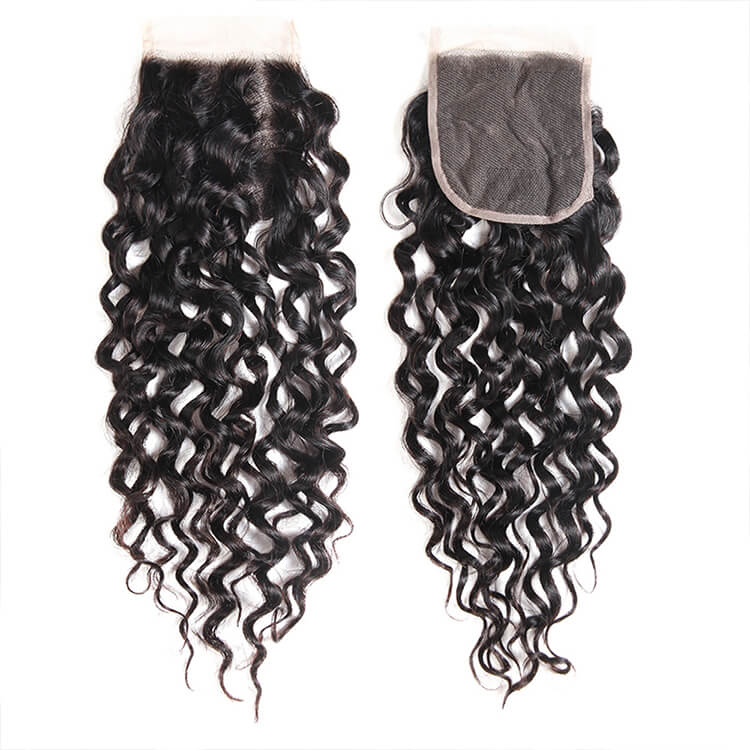 Morichy Water Wave Virgin Human Hair Invisible Transparent 4x4 Lace Closure Only